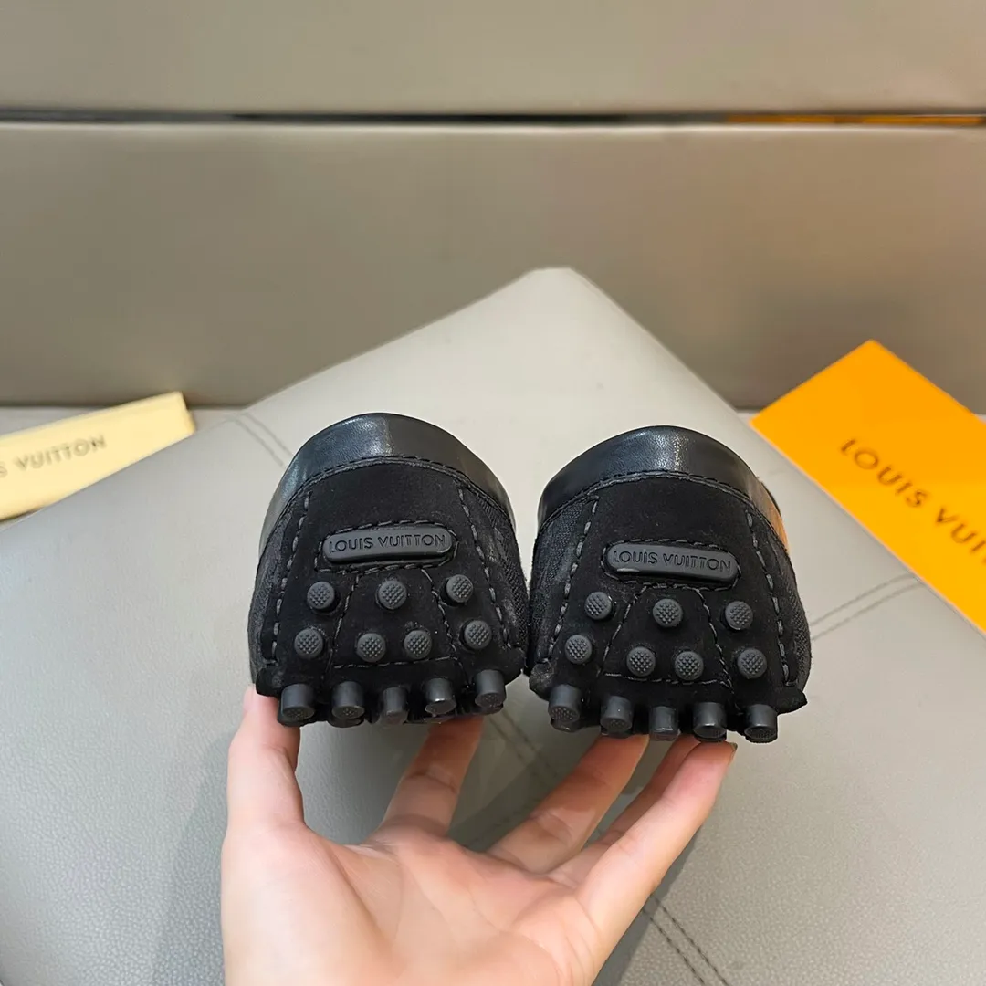 Factory price: 460💰LV men's beanie shoes 2025 official website synchronization 〈market top version〉cowhide with denim➕black cow lining original packaging. Size 38-45